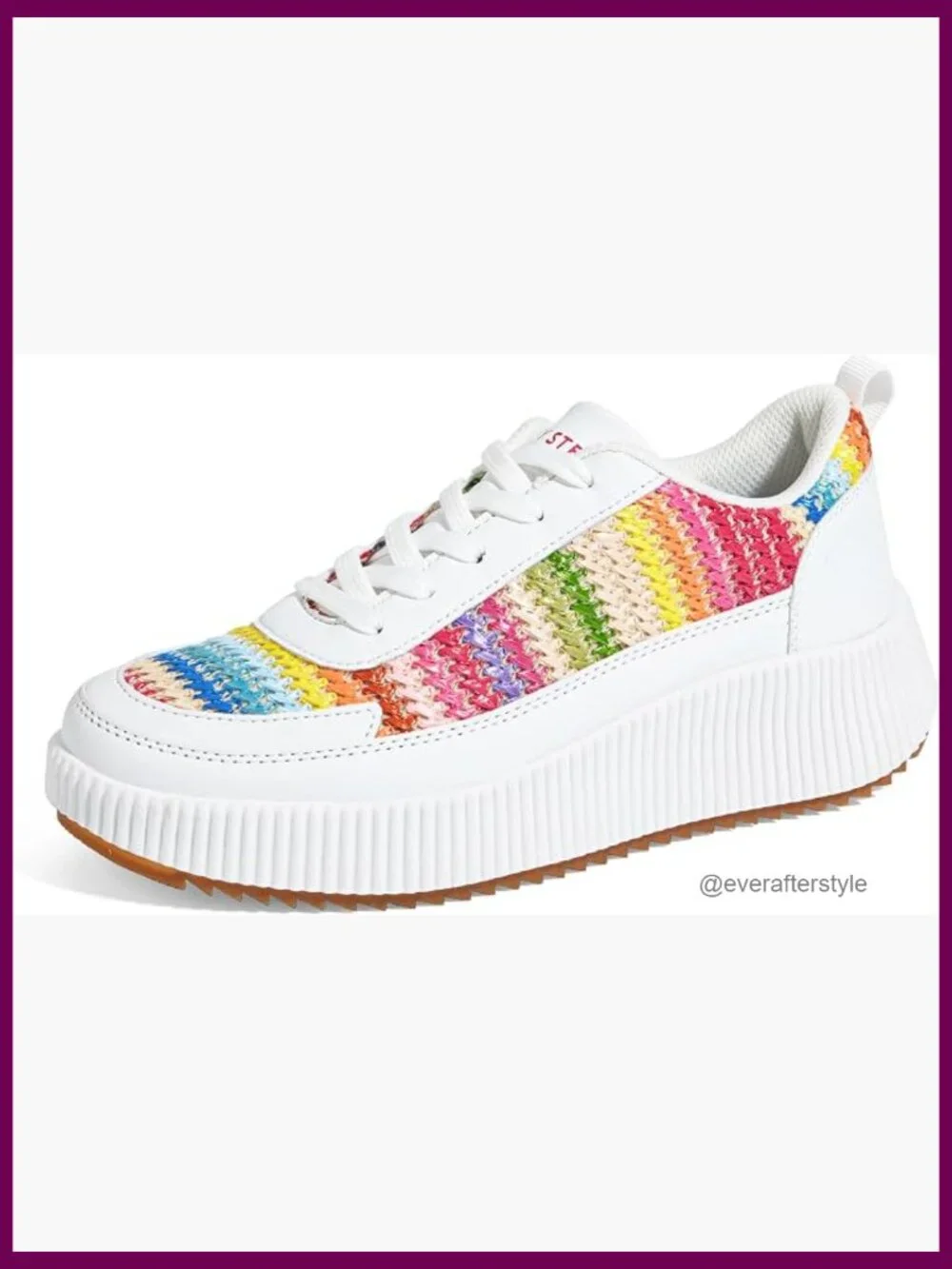Platform Sneakers Rhinestone Fashion Chunky Casual Sparkly Retro Braided